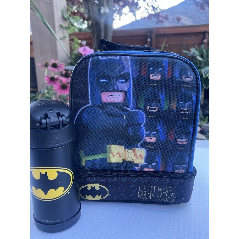 LEGO Batman Lunch Box Thermos FUNtainer Set Detachable Cape Kids School